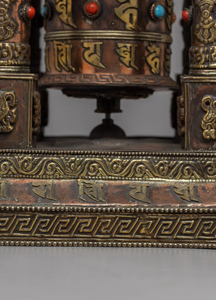 Table Top Prayer Wheel | Sacred Spin in a Compact Design