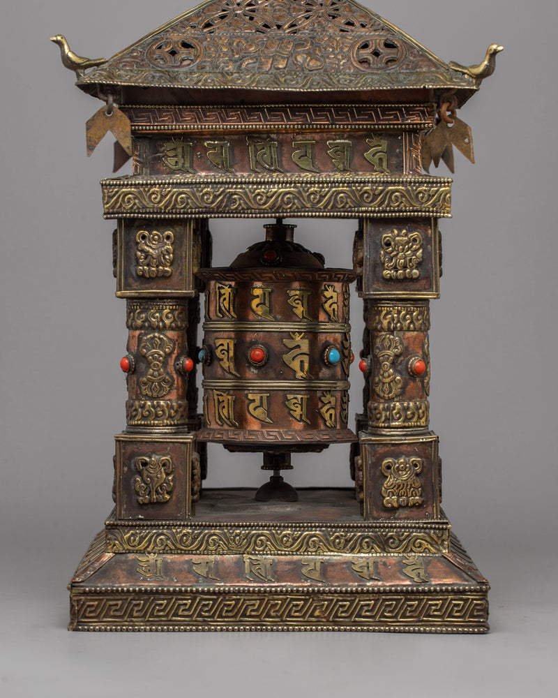 Table Top Prayer Wheel | Sacred Spin in a Compact Design