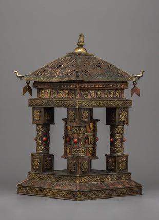 Table Top Prayer Wheel | Sacred Spin in a Compact Design