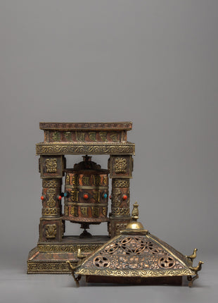Table Top Prayer Wheel | Sacred Spin in a Compact Design
