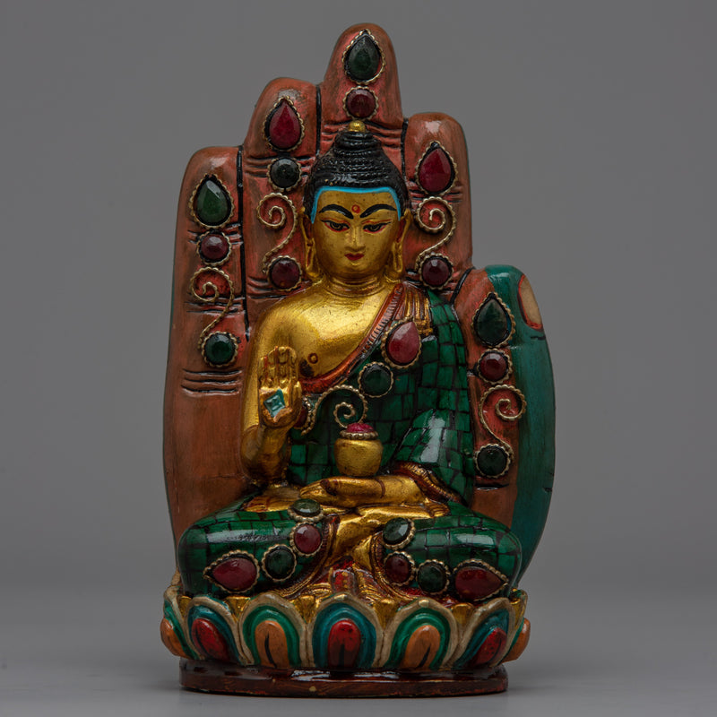 Exquisite Statue of Buddha Amoghasiddhi | Exquisite Sculpture of Spiritual Grace & Power