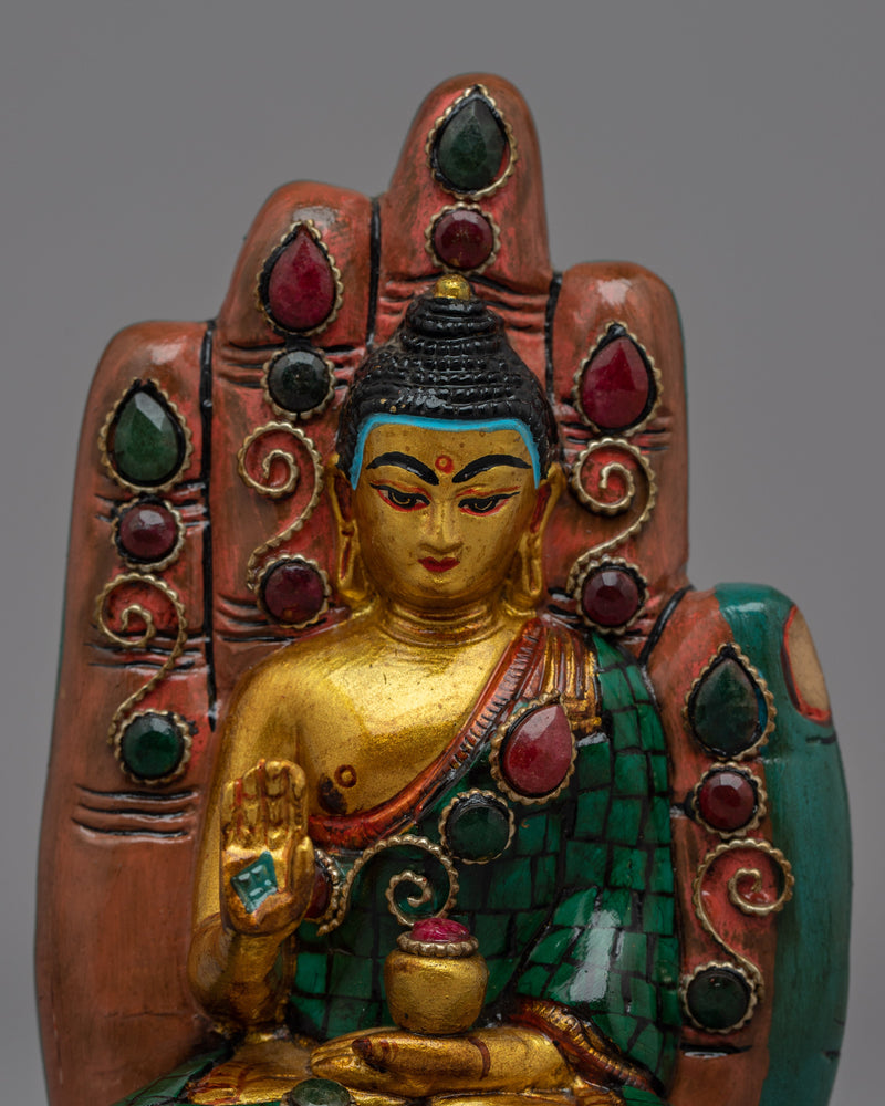 Exquisite Statue of Buddha Amoghasiddhi | Exquisite Sculpture of Spiritual Grace & Power