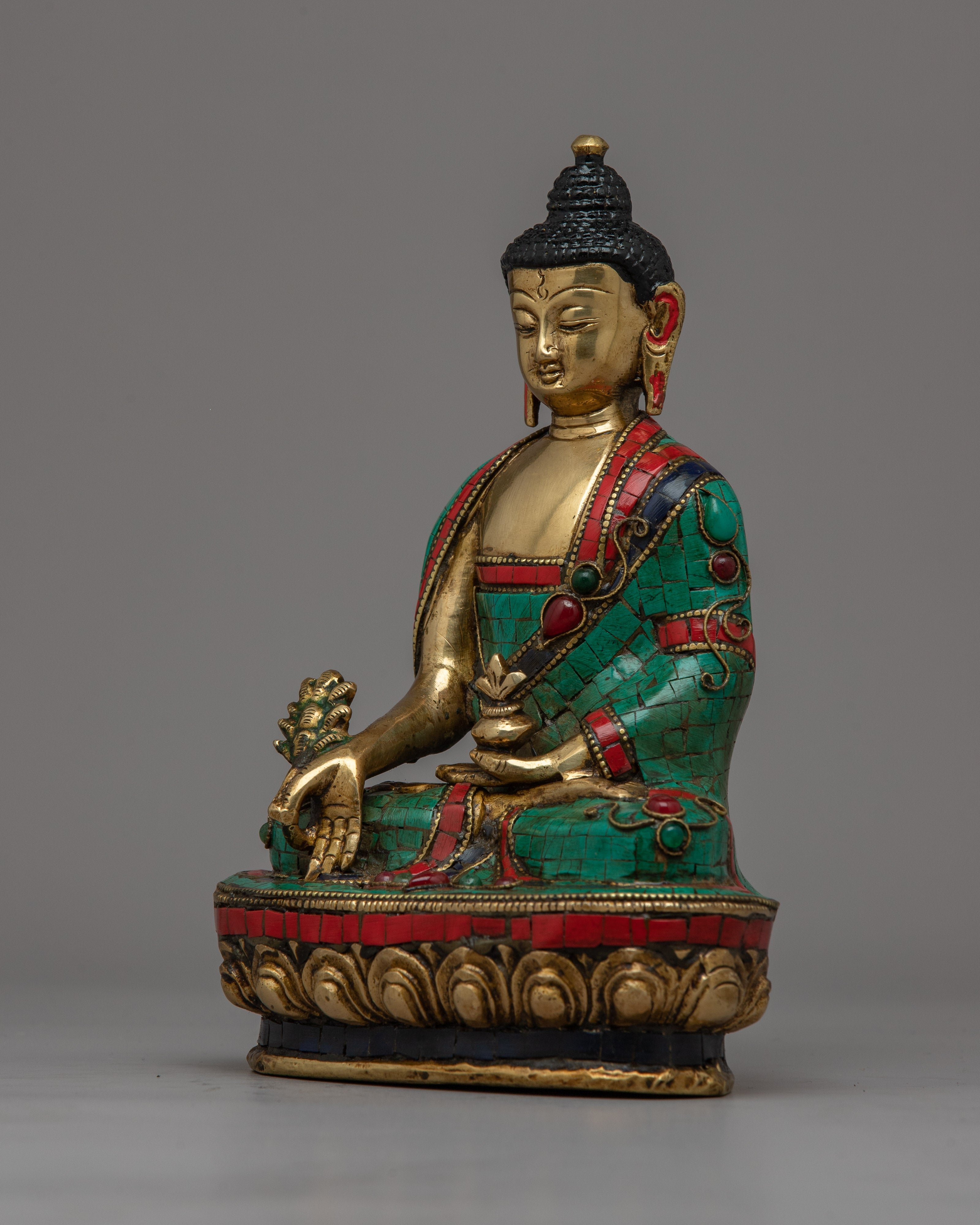 Brass Healing Buddha "Medicine Buddha" Statue | Discover Healing and Serenity Figurine