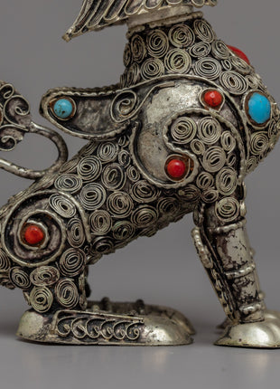 Copper Lion Statue | Roaring Statue for Luxurious Decor