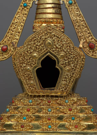 Copper Stupa With 24k Gold Plated | Infusing Spirituality in Spaces