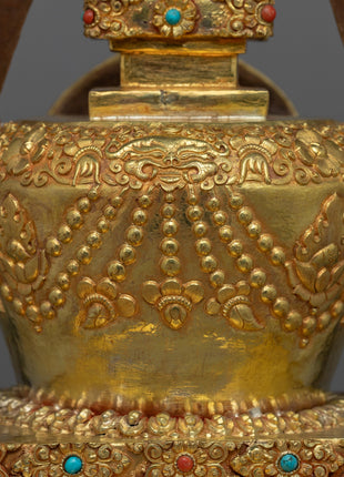 Copper Stupa With 24k Gold Plated | Infusing Spirituality in Spaces