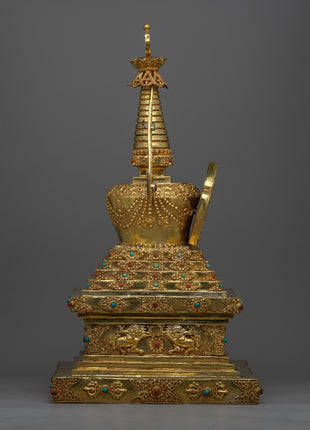 Copper Stupa With 24k Gold Plated | Infusing Spirituality in Spaces