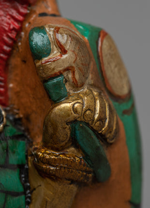 Ganesh Statue Palm Throne | Hindu Elephant DeityFigurine