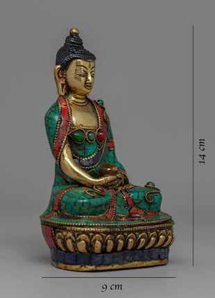 Brass Amitabha Buddha Statue | Lustrous Brass for Sacred Spaces