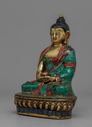 Brass Amitabha Buddha Statue | Lustrous Brass for Sacred Spaces