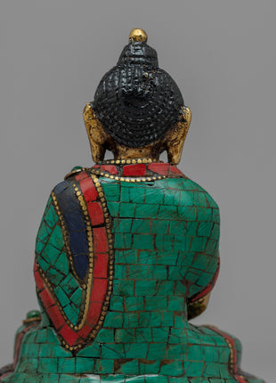 Brass Amitabha Buddha Statue | Lustrous Brass for Sacred Spaces
