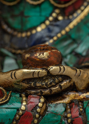 Brass Amitabha Buddha Statue | Lustrous Brass for Sacred Spaces