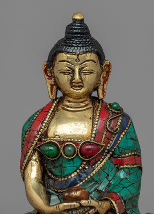 Brass Amitabha Buddha Statue | Lustrous Brass for Sacred Spaces