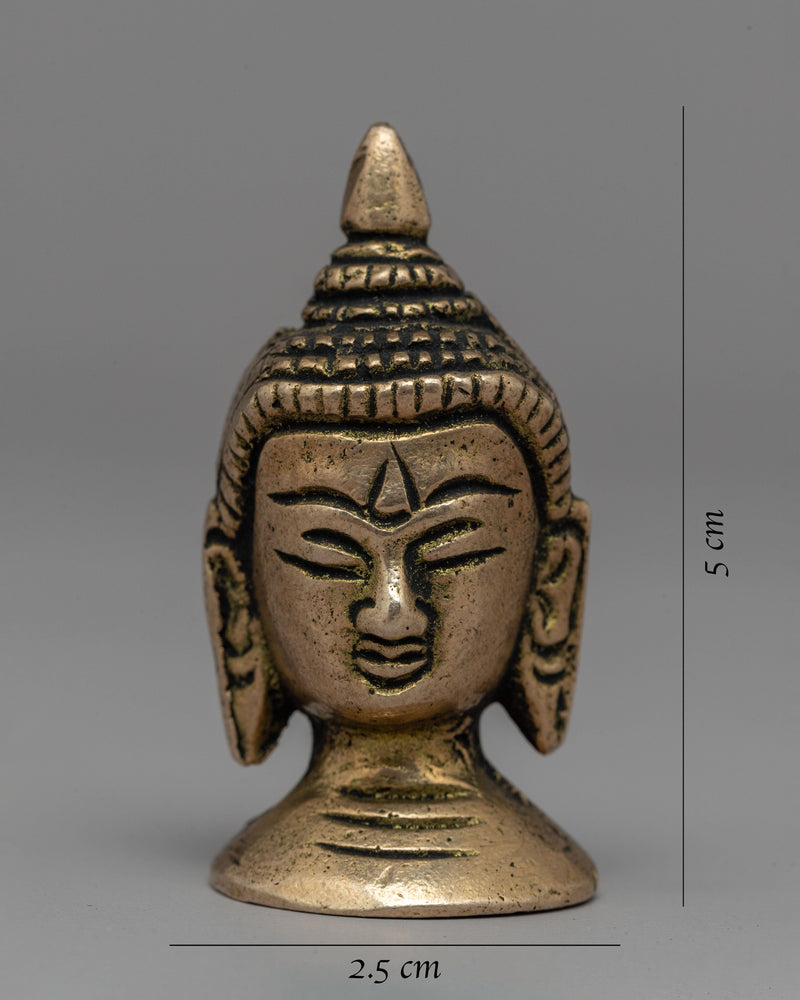 Brass Buddha Head Statue | Timeless Elegance for Home or Altar