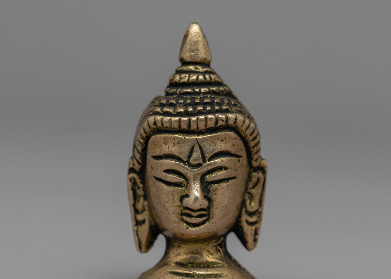 Brass Buddha Head Statue | Timeless Elegance for Home or Altar