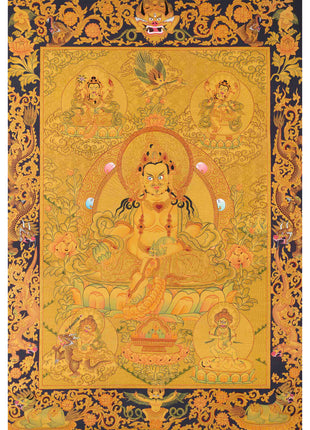 Full 24K Gold Dzambala Thangka | Art Painting