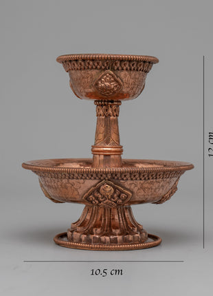 Auspicious Symbol Carved Serkyem Set | Handcrafted with Sacred Symbols for Blessings & Offerings