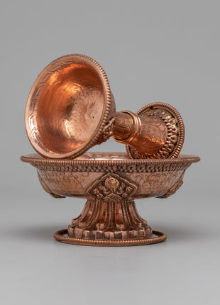 Auspicious Symbol Carved Serkyem Set | Handcrafted with Sacred Symbols for Blessings & Offerings