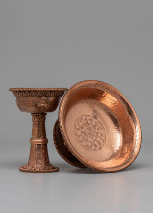 Auspicious Symbol Carved Serkyem Set | Handcrafted with Sacred Symbols for Blessings & Offerings
