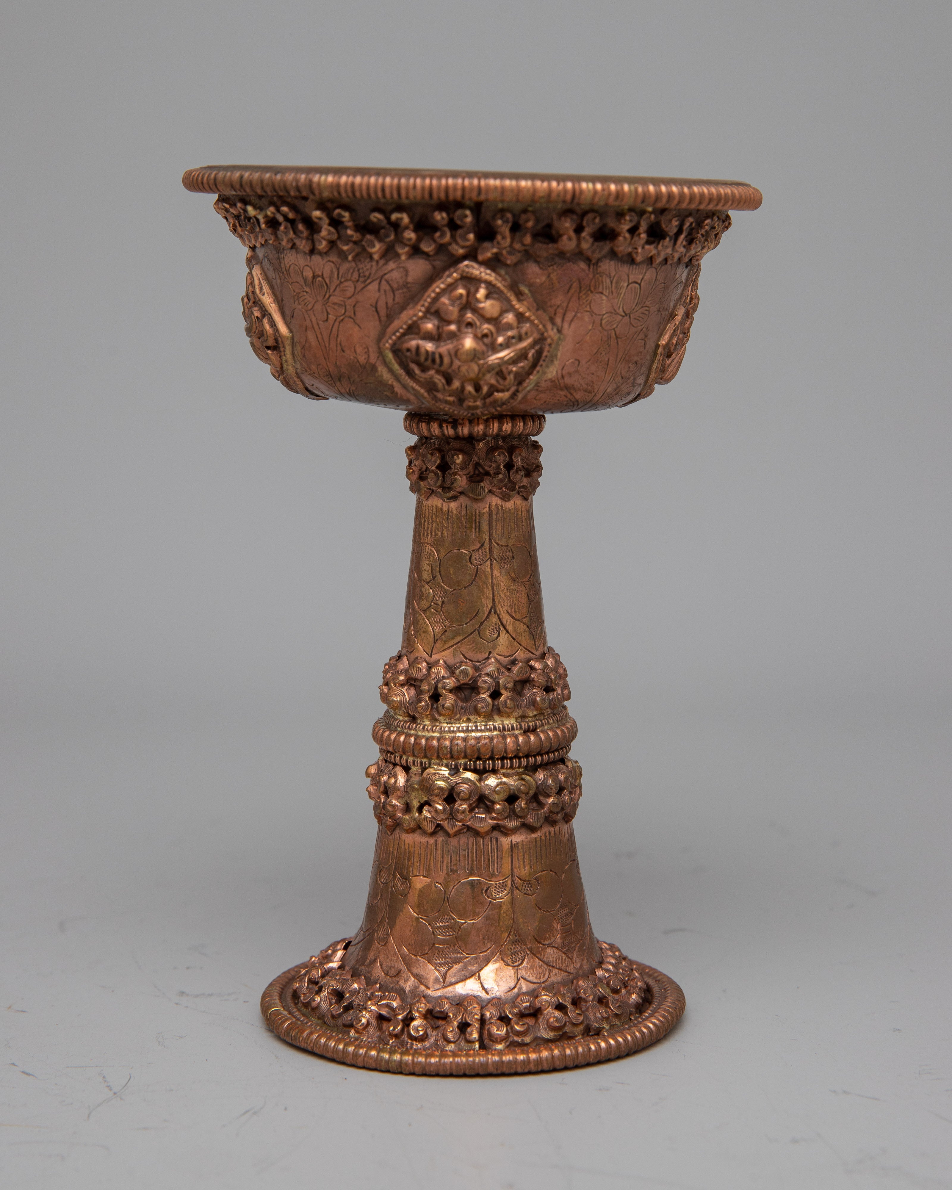 Tibetan Copper Serkyem Set | Handcrafted for Ritualistic Alcohol Offerings