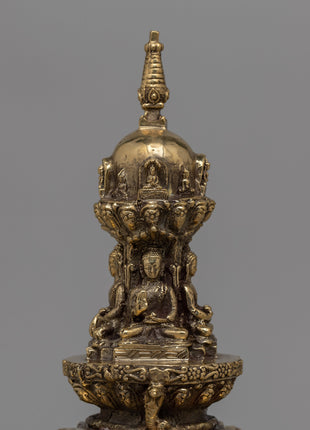 Brass Stupa Statue |  Symbol of Spiritual Journey and Awakening