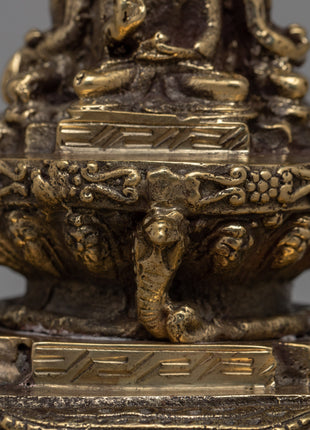 Brass Stupa Statue |  Symbol of Spiritual Journey and Awakening