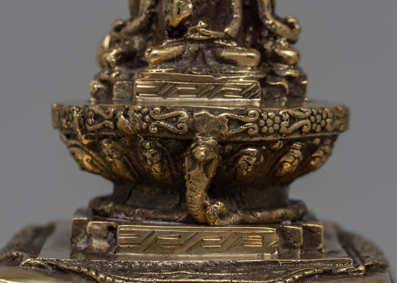 Brass Stupa Statue |  Symbol of Spiritual Journey and Awakening