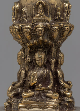 Brass Stupa Statue |  Symbol of Spiritual Journey and Awakening