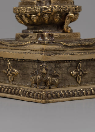 Brass Stupa Statue |  Symbol of Spiritual Journey and Awakening