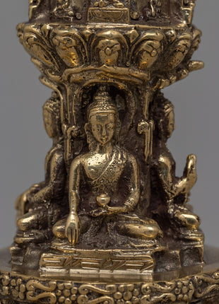 Brass Stupa Statue |  Symbol of Spiritual Journey and Awakening