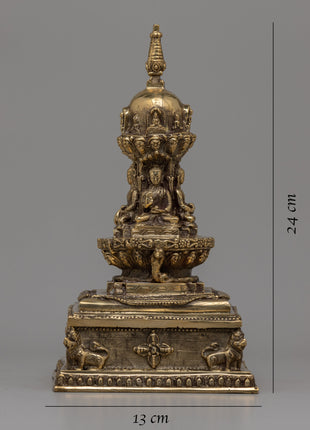 Brass Stupa Statue |  Symbol of Spiritual Journey and Awakening