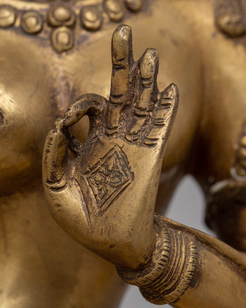 Brass Green Tara Statue | Majestic and Mindful Buddhist Decor