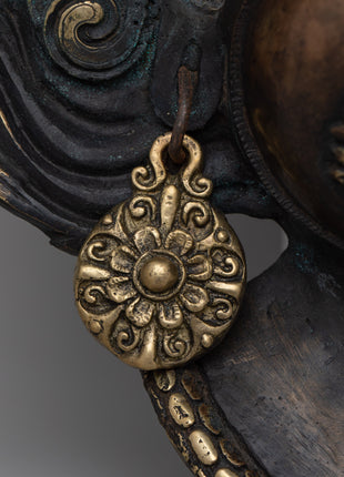 Wrathful Deity Mahakala Face Statue |  Sacred Tibetan Wall Art for Your Home