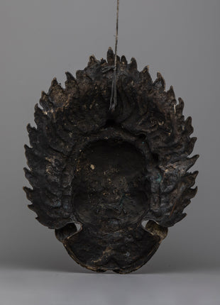 Wrathful Deity Mahakala Face Statue |  Sacred Tibetan Wall Art for Your Home