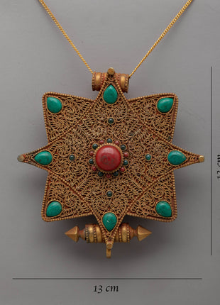 Star Ghau Prayer Box | Portable Shrine with Cosmic Design Locket Box