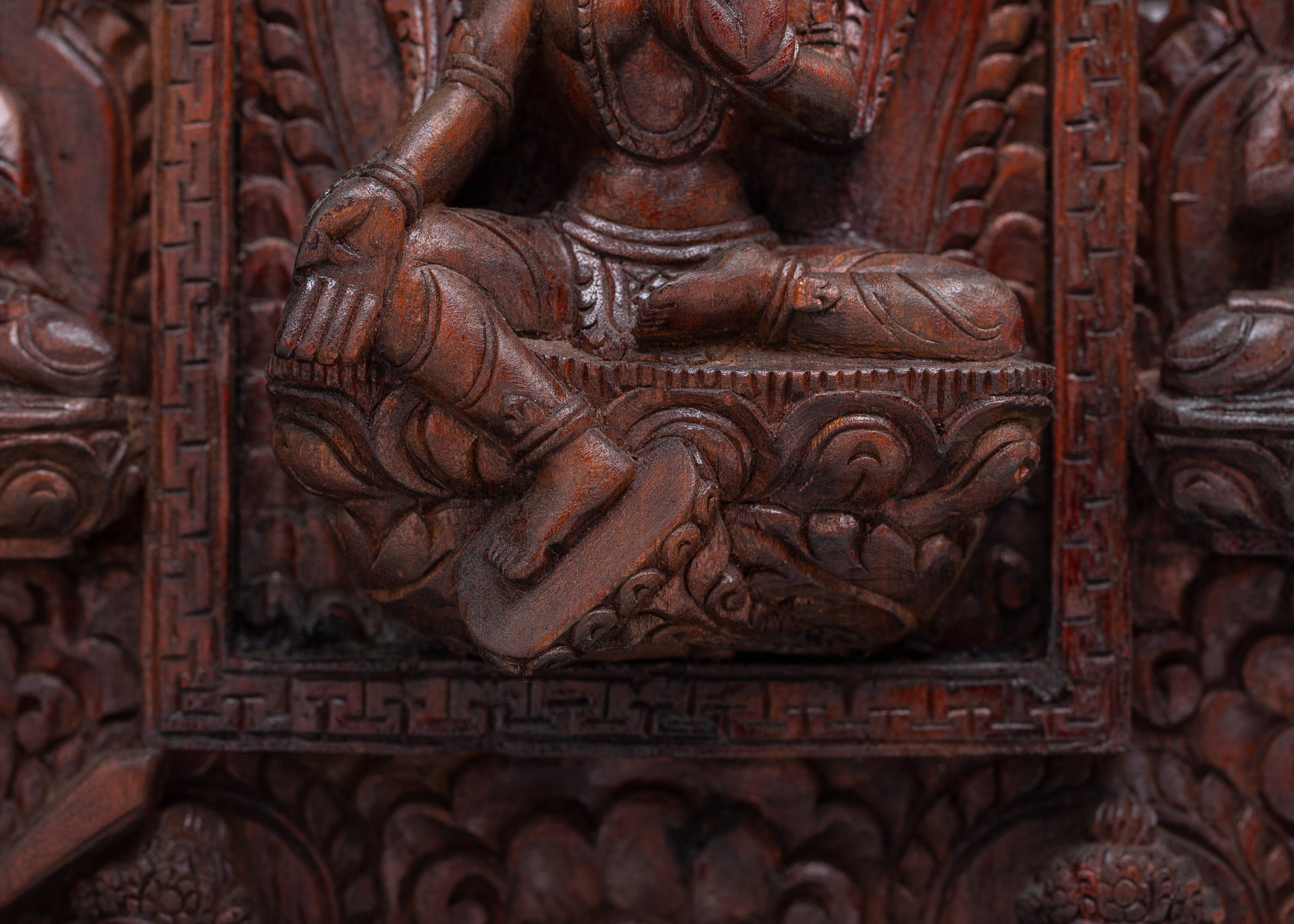 Wooden Wall Hanging Thangka of Green Tara | Tibetan Deity Art