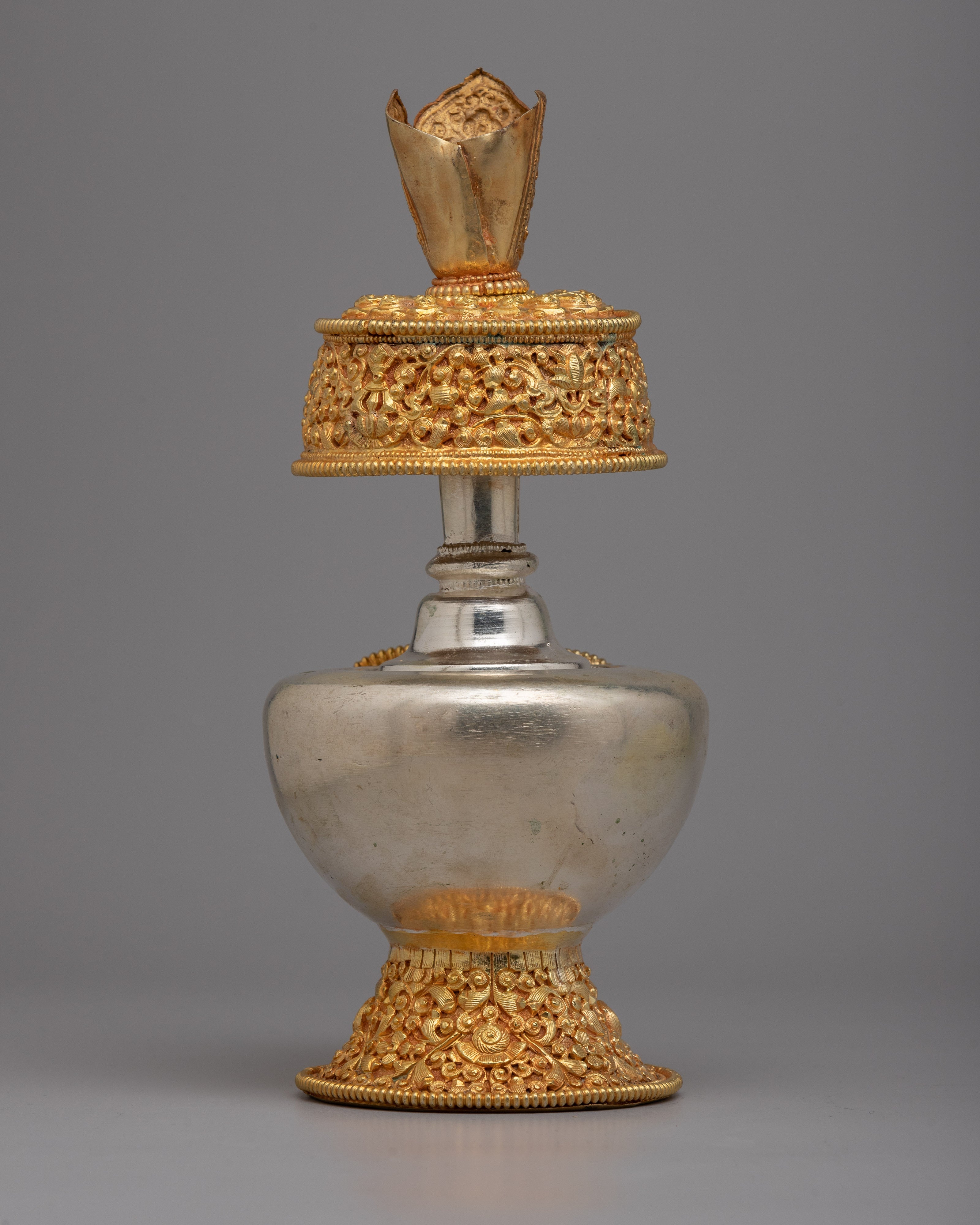 Silver Plate Copper Bumpa | Tibetan Buddhism Purification Vase
