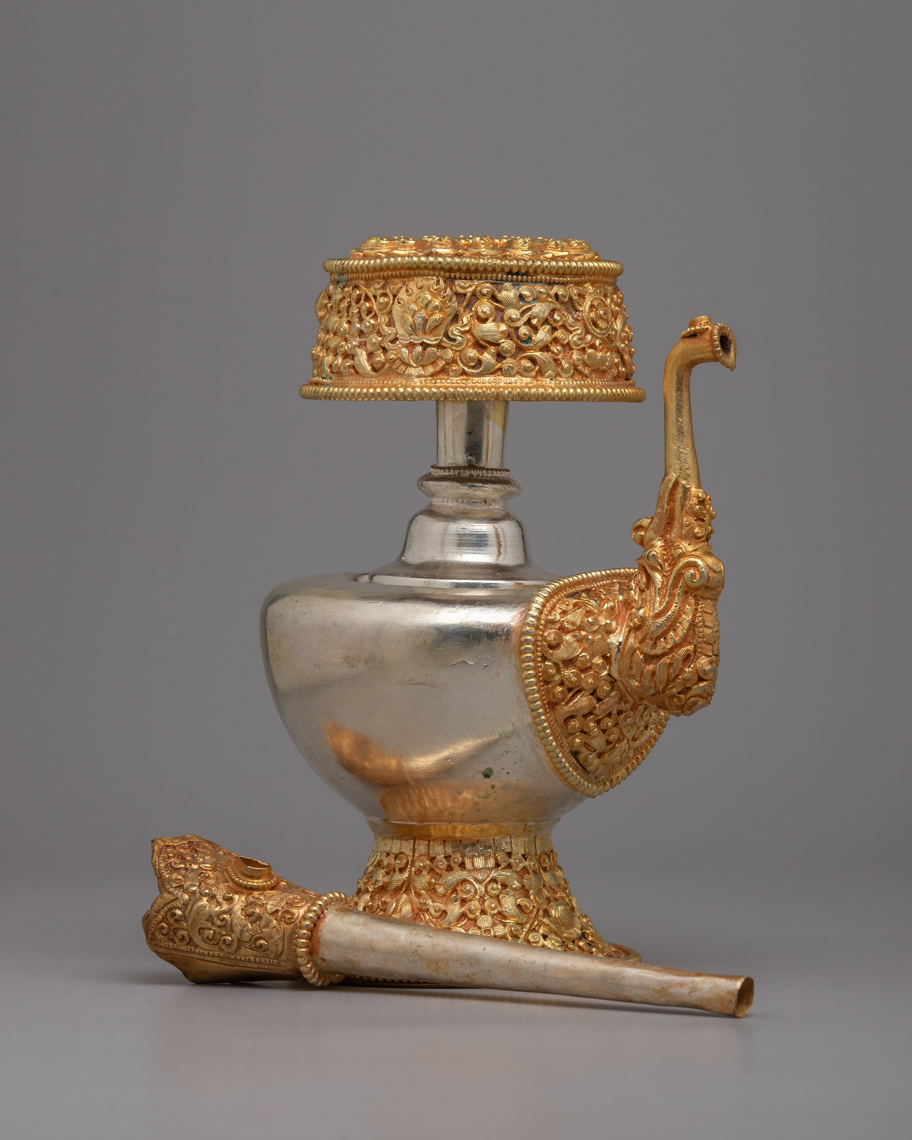 Silver Plate Copper Bumpa | Tibetan Buddhism Purification Vase