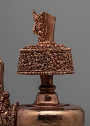 Tibetan Copper Bhumpa Vase | Authentic Buddhist Ceremony Decor