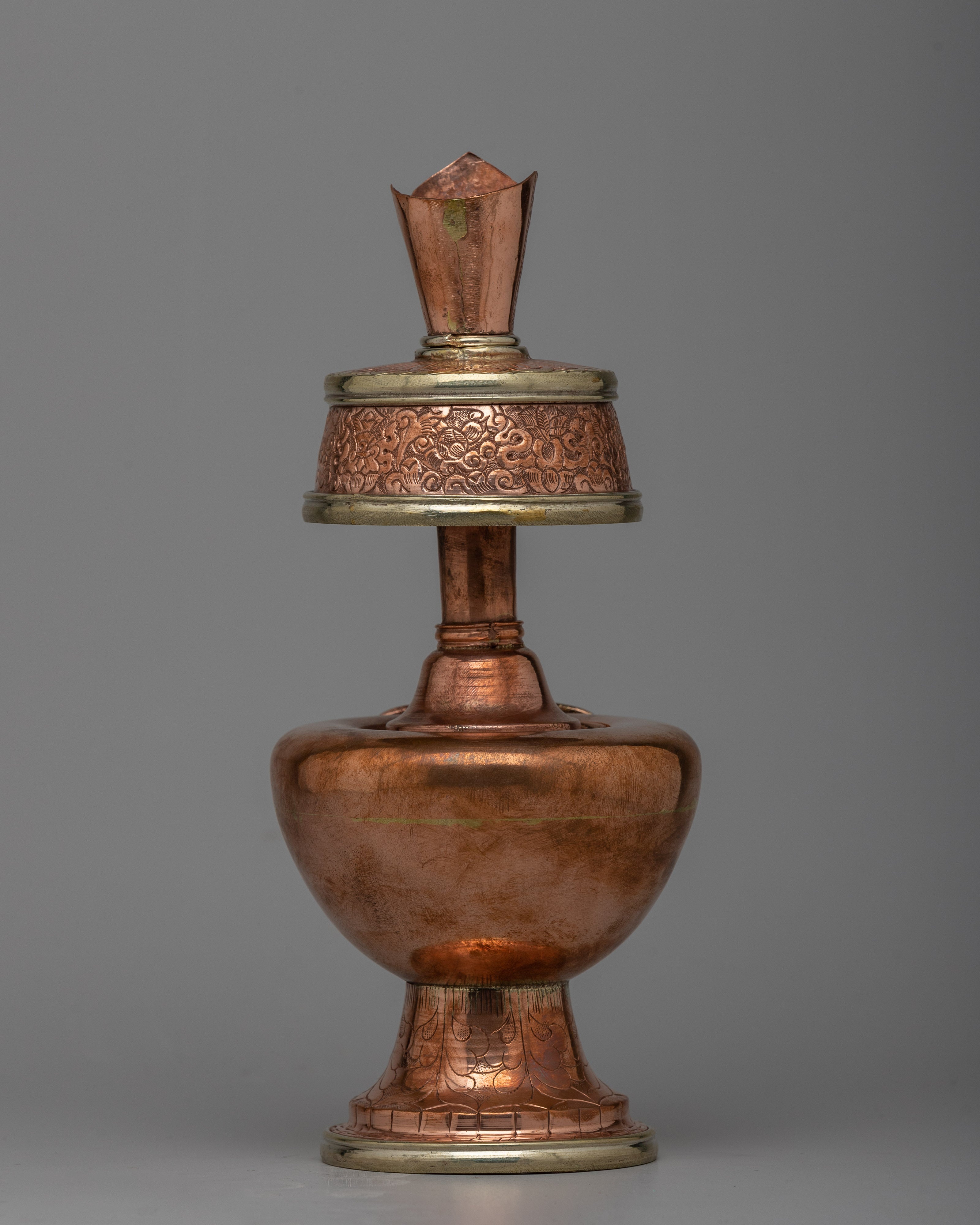 Bhumba Copper and Brass Vase | Sacred Buddhist Ritual Vase