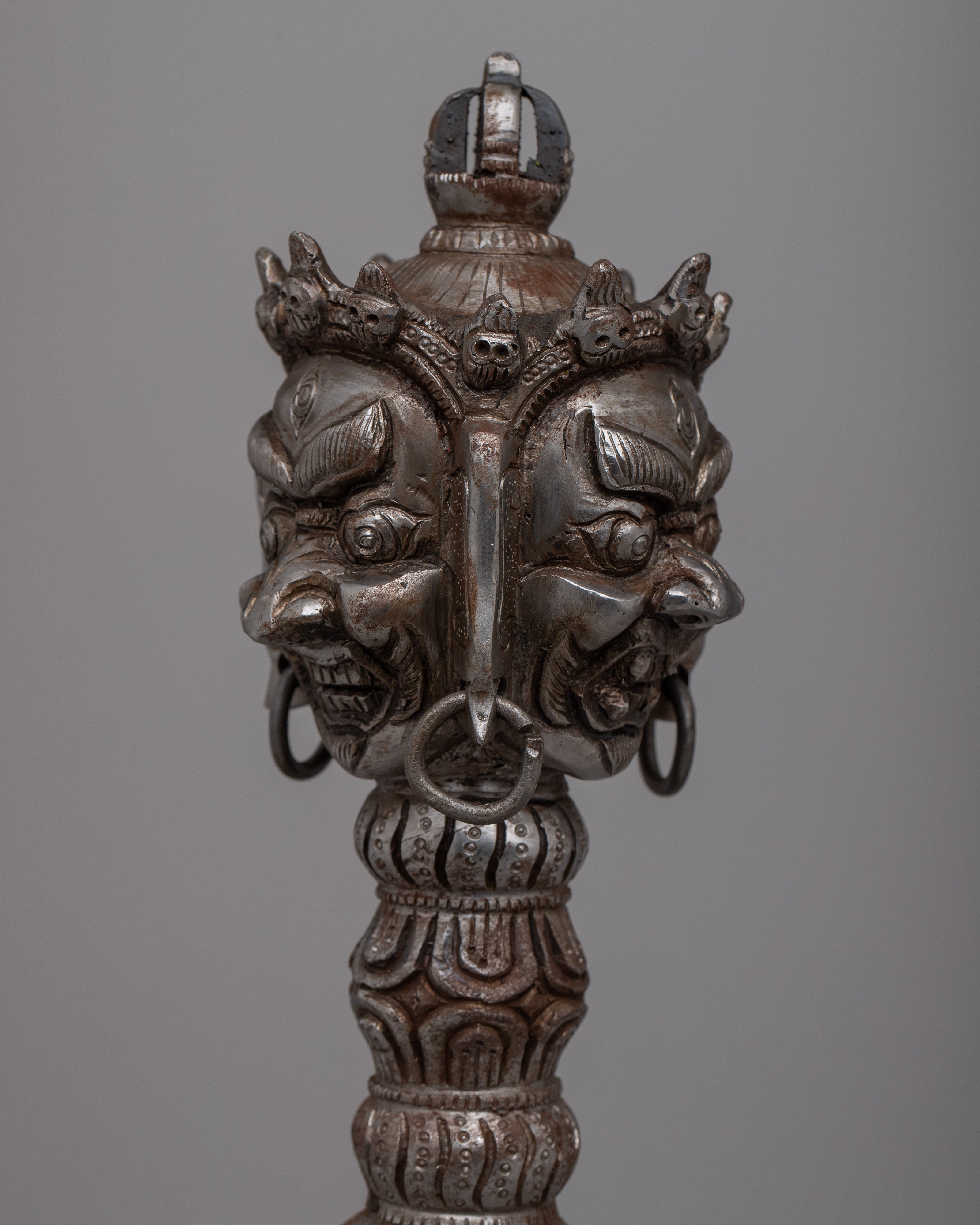 Tibetan Iron Phurba With Stand | Spiritual Protection Dagger