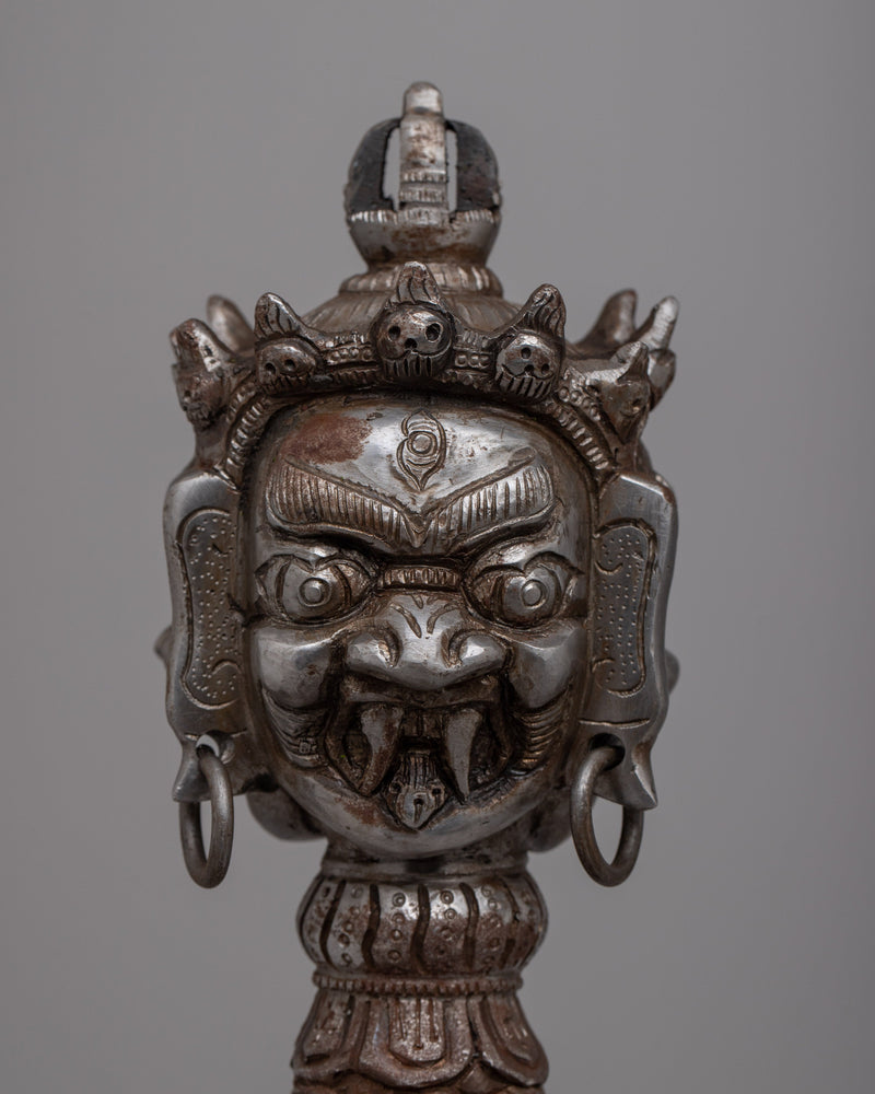 Tibetan Iron Phurba With Stand | Spiritual Protection Dagger