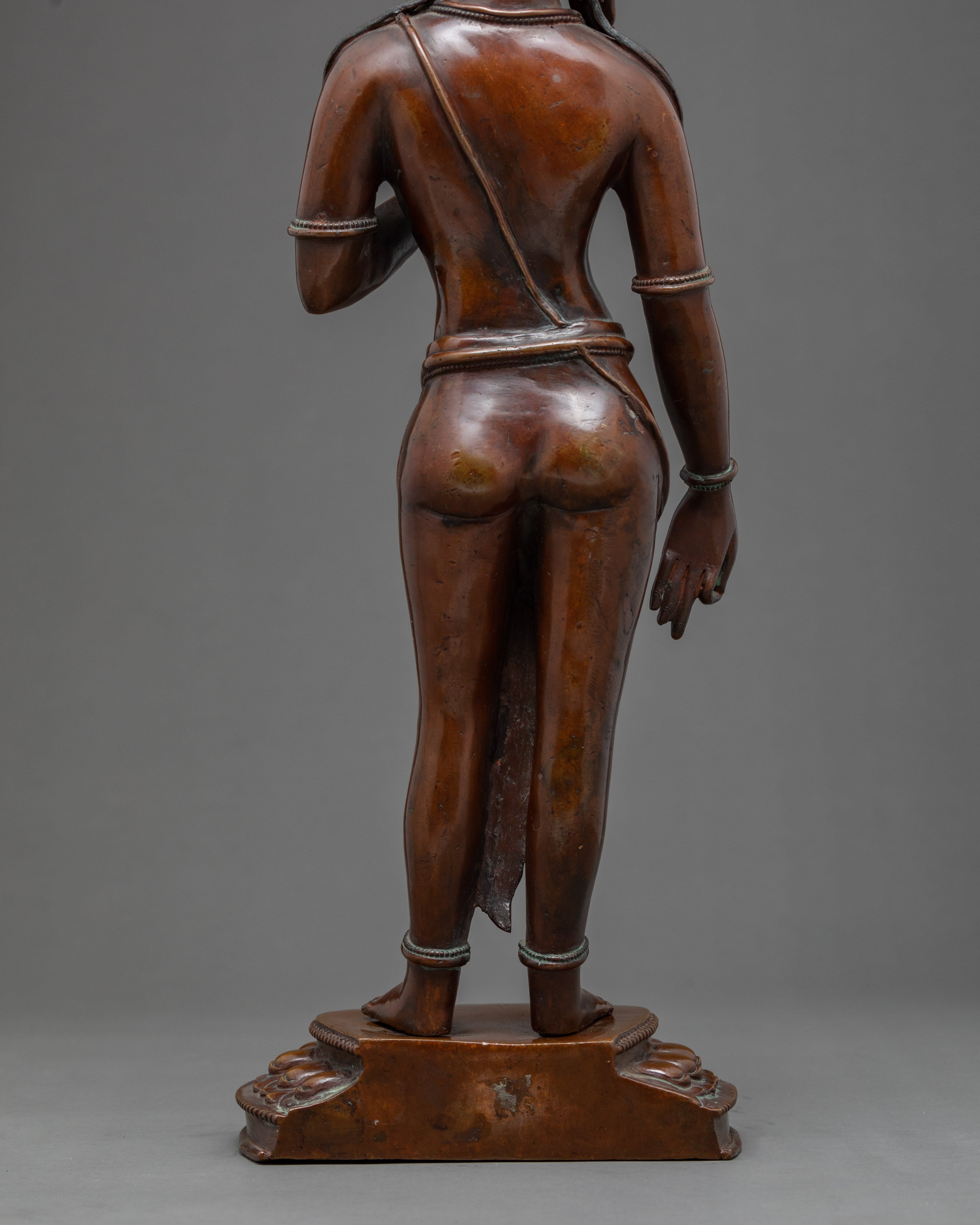 Vintage Avalokiteshvara Buddha Statue | Outdoor Patio Decor | Nepal Antiques
