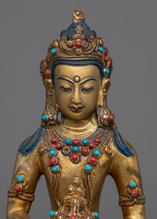Gold Amitayus Buddha Statue | A Spiritual Beacon for Your Altar