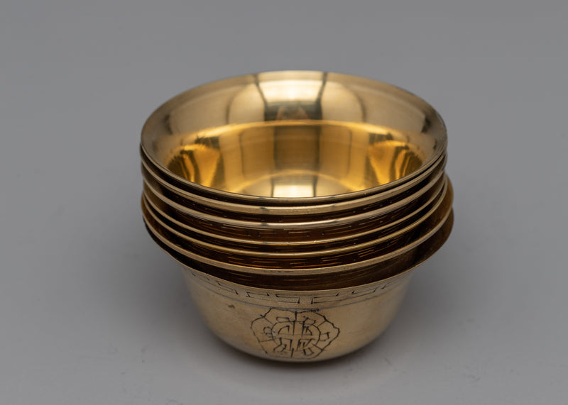 Small Brass Offering Bowl Set | Perfect for Daily Spiritual Practices
