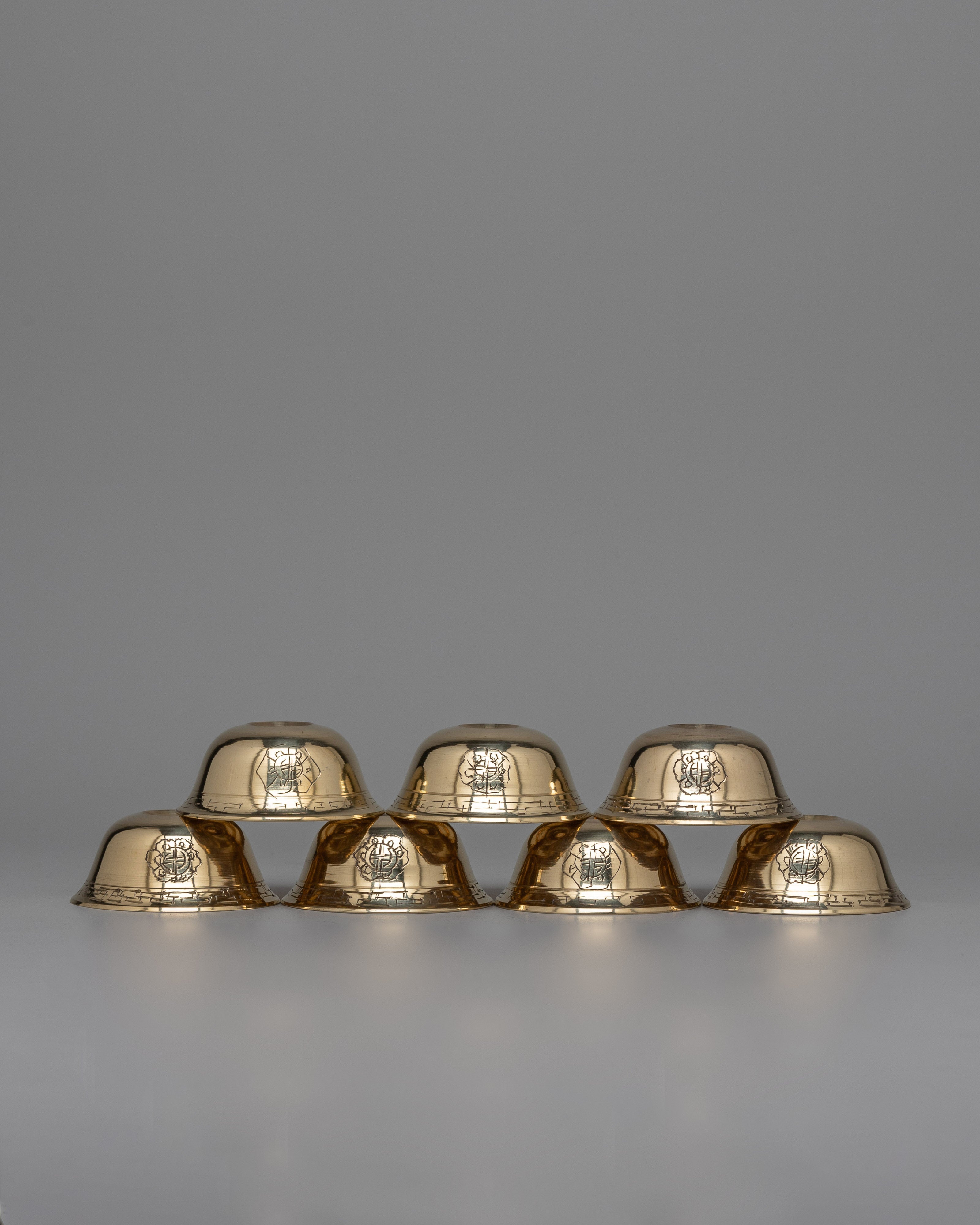 Brass Carved Offering Bowls | Traditional Spiritual Decor for Altar