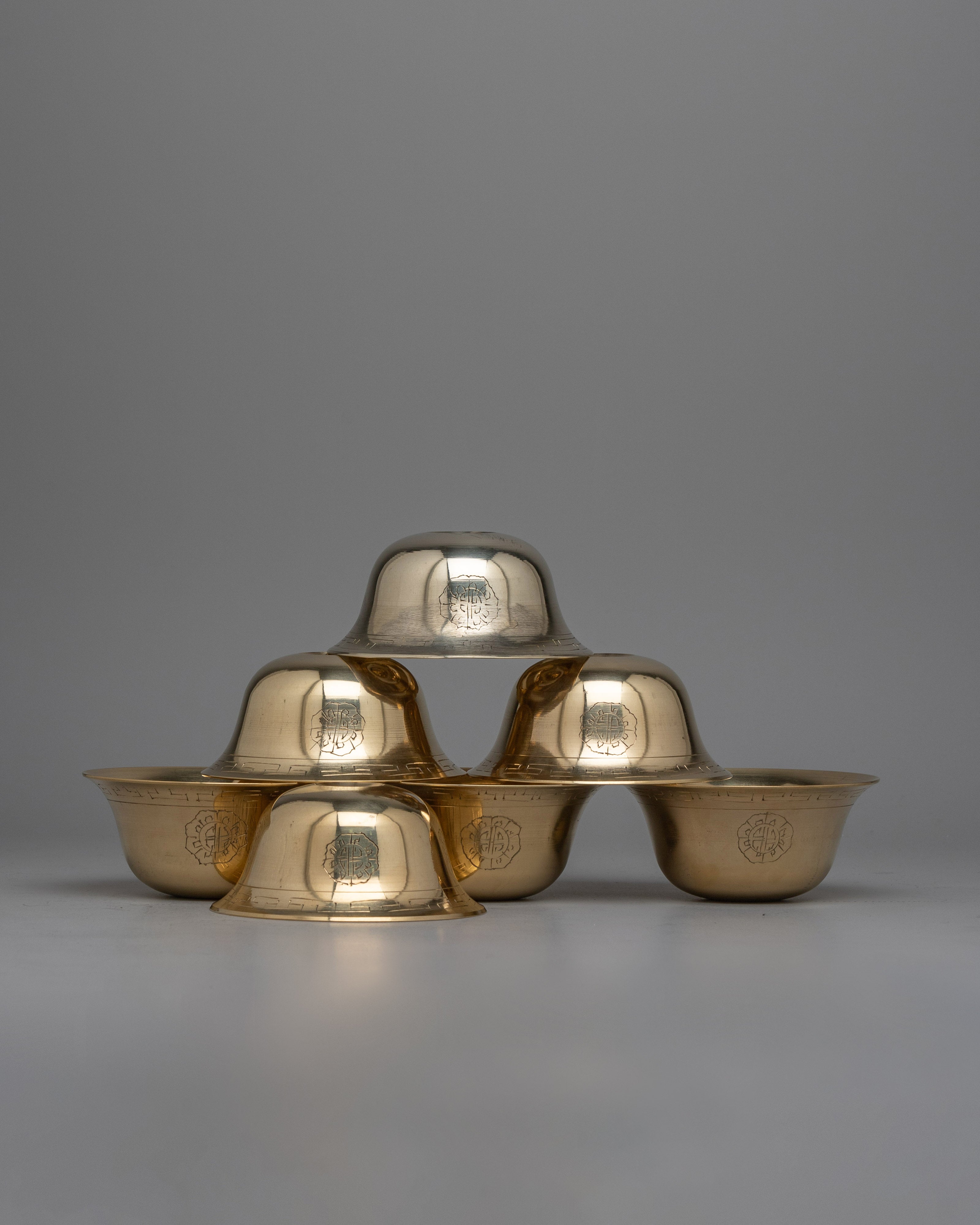 Brass Bowls for Water Offering | Ritual Bowls for Purification and Blessings