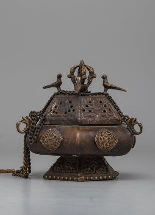 Small Brass Incense Burner | Authentic Design for Aromatic Experience