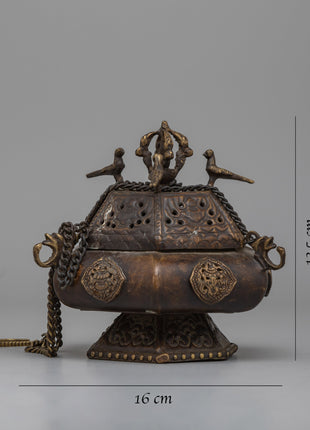 Small Brass Incense Burner | Authentic Design for Aromatic Experience