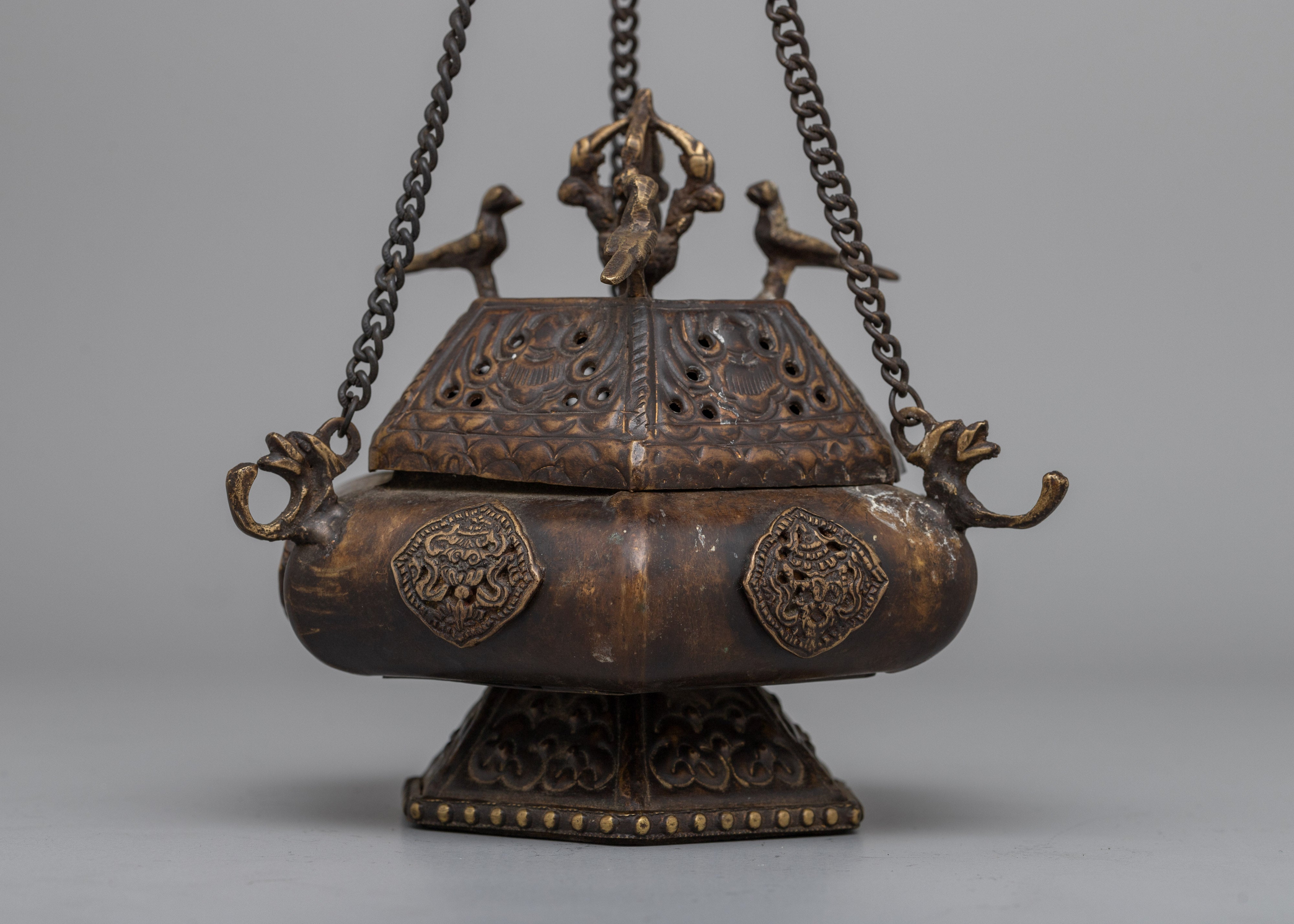 Small Brass Incense Burner | Authentic Design for Aromatic Experience